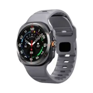 By Qubix Wave Siliconen Bandje - Donkergrijs - Geschikt Voor Samsung Galaxy Watch Ultra / Ultra 2025 47mm
