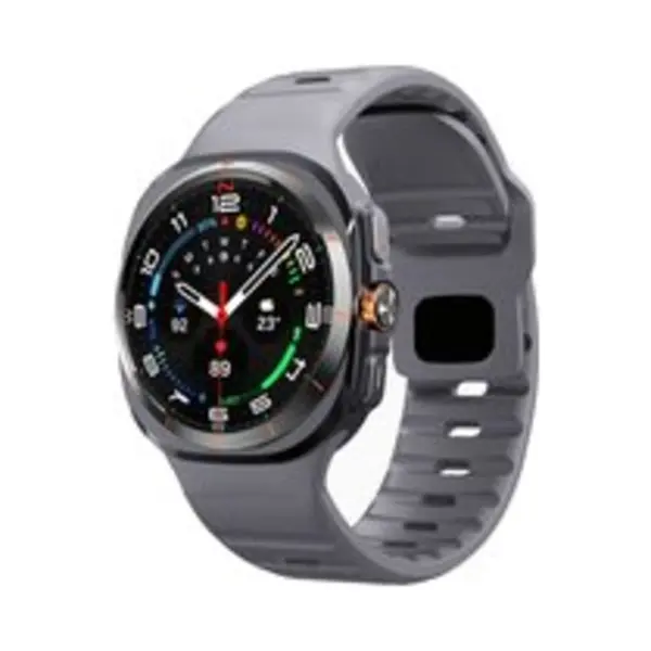 By Qubix Wave Siliconen Bandje - Donkergrijs - Geschikt Voor Samsung Galaxy Watch Ultra / Ultra 2025 47mm thumbnail
