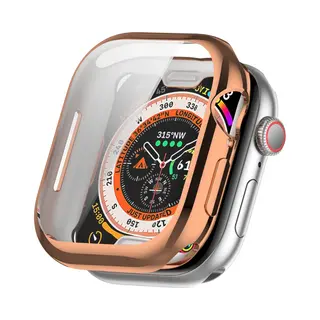 By Qubix Apple Watch Tpu Case - Champagne - Rosé Goud - Geschikt Voor Apple Watch 42mm - Series 10 Hoesje - Screenprotector - Bescherming IWatch -