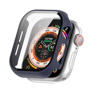 By Qubix Apple Watch Hard Case Waterproof - Midnight Blue - Geschikt Voor Apple Watch 46 Mm Hoesje - Screenprotector - Bescherming IWatch - Bescherm