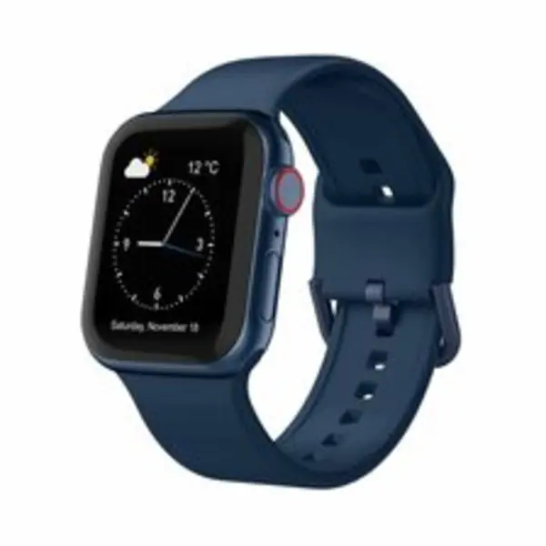 By Qubix Soft Siliconen Bandje Met Gespsluiting - Donkerblauw - Geschikt Voor Apple Watch 44 Mm - 45 Mm - 46 Mm - 49 Mm (Ultra 1, 2 En 3) - Compatible thumbnail