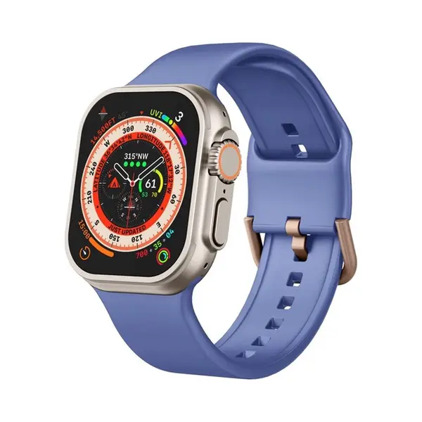 By Qubix Soft Siliconen Bandje Met Gespsluiting - Blauwpaars - Geschikt Voor Apple Watch 38 Mm - 40 Mm - 41 Mm - 42 Mm - Compatible Apple Watch Bandje thumbnail