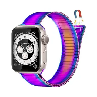 By Qubix Magnetische Stalen Band - Zeer Sterke Magneet - Multicolor - Geschikt Voor Apple Watch 44 Mm - 45 Mm - 46 Mm - 49 Mm (Ultra 1, 2 En 3) -