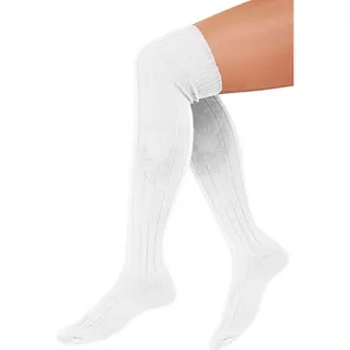 Kimu Sokken Wit - Maat 39 40 41 42 43 44 45 46 - Dames Heren Unisex - Witte Lange Kniekousen Voetbalsokken Sportsokken Kniesokken Gebreide Kousen