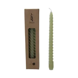 Twist Draaikaarsen Gedraaide Dinerkaars 25cm 3 Stuks Groen