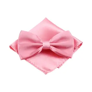 Fako Fashion - Vlinderstrik Inclusief Pochette - Vlinderdas - Strikje - Pochet - Roze