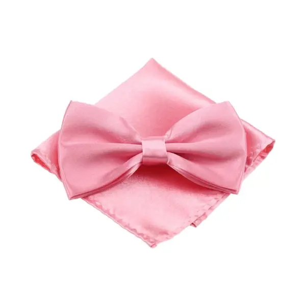 Fako Fashion - Vlinderstrik Inclusief Pochette - Vlinderdas - Strikje - Pochet - Roze thumbnail