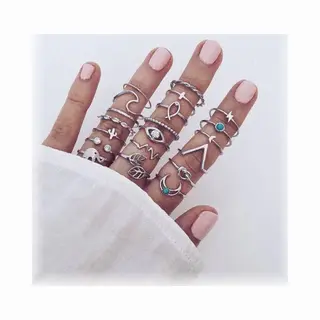 Fako Bijoux® - Bohemian Stijl Ringenset - Ringen Set - Sofia - 20-Delig - Zilverkleurig
