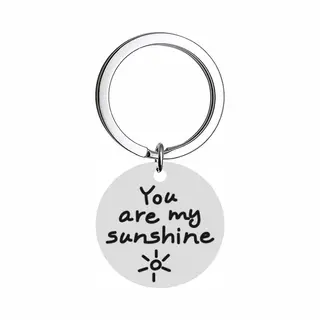 Fako Bijoux - Sleutelhanger You Are My Sunshine - Sleutelring Tekst - Cadeau - Geschenk - Zilverkleurig