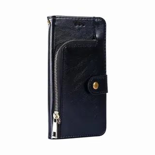 Jvs Products Hoesje Geschikt Voor IPhone Xs - Bookcase - Koord - Pasjeshouder - Portemonnee - Rits - Kunstleer - Zwart