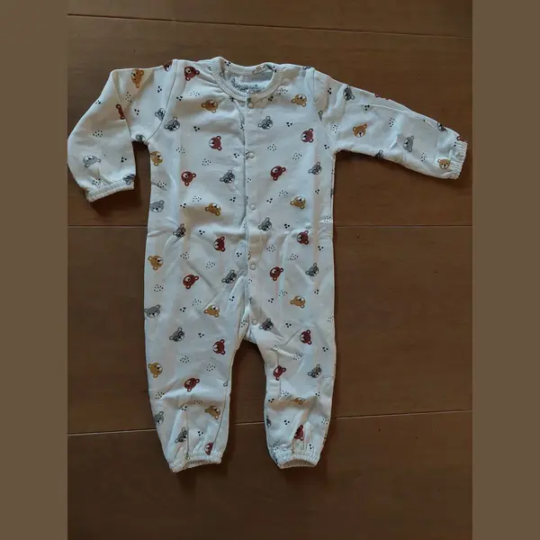 Baby Unisex Onesie, 1-delig Pakje Met Drukknopen, Alloverprint "Bears" Maat 50/56 thumbnail