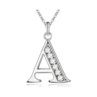 Lgt Jwls Zilverkleurige Letter A Dames Ketting Met Zirkonia