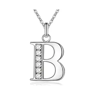 Lgt Jwls Zilverkleurige Letter B Dames Ketting Met Zirkonia