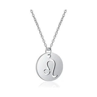 Lgt Jwls Sterrenbeeld Leeuw Dames Ketting Zilverkleurig Ronde Hanger