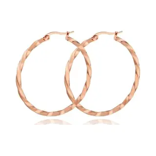 Cilla Jewels Dames Oorbellen Ringen Rose Kleurig Gedraaid Edelstaal- 50mm