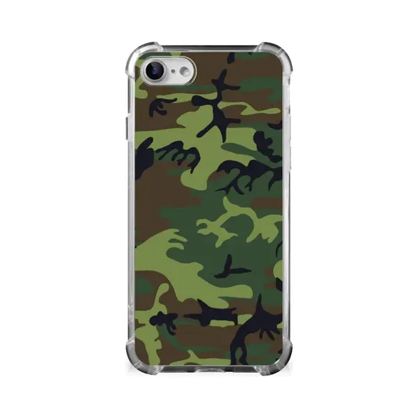 B2Ctelecom IPhone Se 2022/2020 | IPhone 8/7 Doorzichtige Silicone Hoesje Army Dark thumbnail