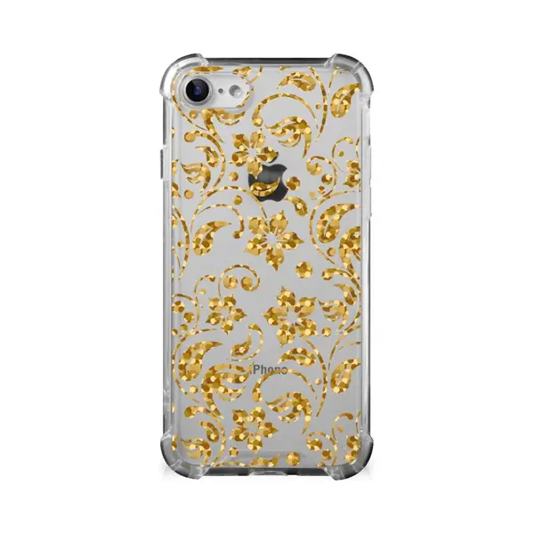 B2Ctelecom IPhone Se 2022/2020 | IPhone 8/7 Case Gouden Bloemen thumbnail