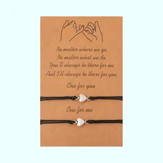Bixorp Friends Vriendschapsarmbandjes Voor 2 Met Zilverkleurige Kleine Hartjes - Bff ArmbandMeisjes - Best Friends Armband Vriendschap Cadeau Voor