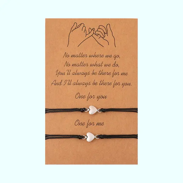 Bixorp Friends Vriendschapsarmbandjes Voor 2 Met Zilverkleurige Kleine Hartjes - Bff ArmbandMeisjes - Best Friends Armband Vriendschap Cadeau Voor thumbnail