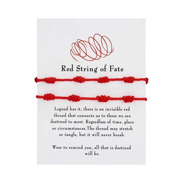 Bixorp Friends Vriendschapsarmbandjes Voor 2 Met Rode "String Of Fate" - Bff ArmbandMeisjes - Best Friends Armband Vriendschap Cadeau Voor Twee thumbnail