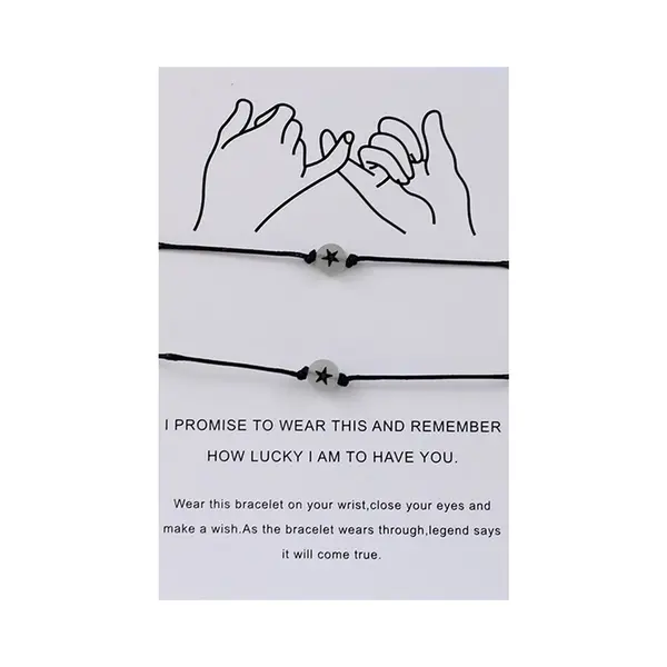 Bixorp Friends Vriendschapsarmbandjes Voor 2 Met Glow In The Dark Sterretjes - Bff ArmbandMeisjes - Best Friends Armband Vriendschap Cadeau Voor Twee thumbnail