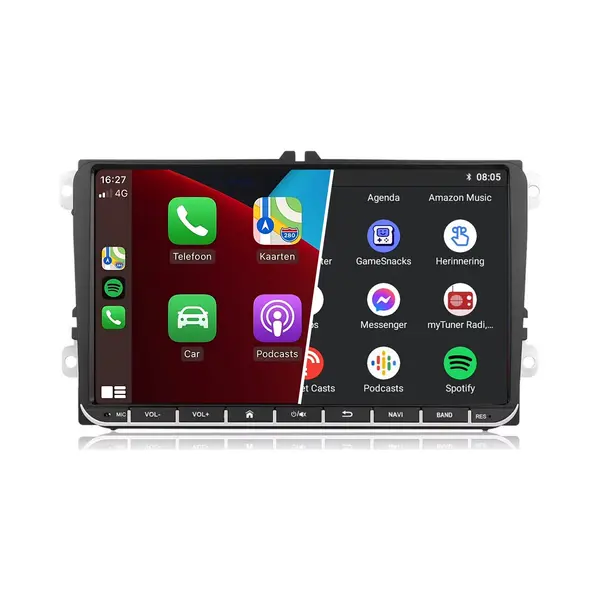 Denago Carplay Autoradio Voor Volkswagen Polo T5 Passat Tiguan Touran Golf 5 6 | 2003 T/m 2020 | 9 Inch | Draadloos Apple Carplay En Android Auto | 2GB + thumbnail