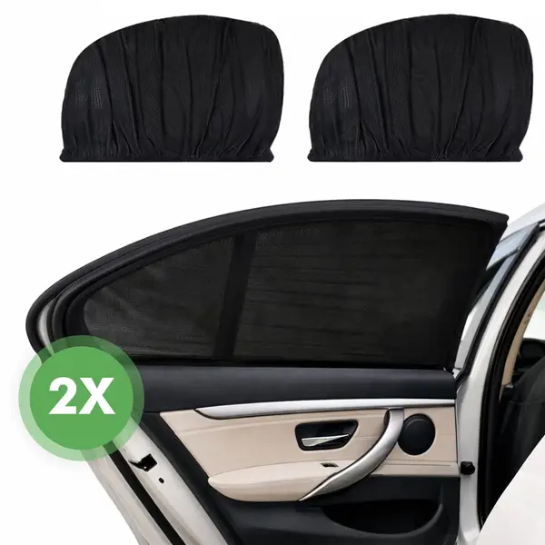 Travelhawk Zonnescherm Auto Baby - 2 Stuks - Zonwering Auto - Uv Protectie Voor Baby En Kind - Zonwering Zijruiten - Zwart thumbnail
