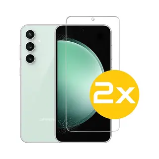 Lennexo Screenprotector Geschikt Voor Samsung Galaxy S23 Fe (Fan Edition) - Glasplaat - Tempered Glass - 2 Stuks