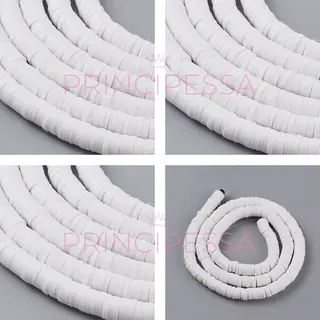 Katsuki Kralen – 3 X Wit – Ongeveer 1.150 Kralen – Polymeer Klei – 6mm Kralen – Zelf Sieraden Maken Voor Kinderen En Volwassenen – Diy