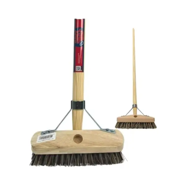 Synx Tools Union Schrubber Schrubberbürste 22cm Mit Stiel 150 Cm - Scheuerbürste Mit Metallstielhalterung - Bodenschrubber -Reinigungsbesen - thumbnail