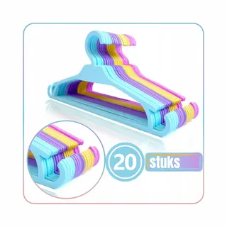 Synx Tools Kinder Kledinghangers - Kleerhangers - 20 Stuks - Hanger - Mix Kleur - Kledinghangers Baby - Kinderkleding Hangers - 18CM-28CM-x0, 5CM
