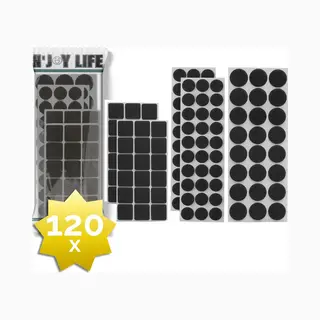 120x N'Joy Life Premium Viltjes Stoelpoten - Zwart - Zelfklevend Anti Kras Meubelvilt Voor Meubels - 120 Stuks - Rond En Vierkant - Zelfklevende