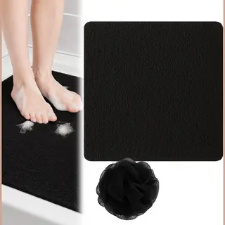 HomeShopXL Hsxl - Antislipmat Douche Zacht & Waterdoorlatend - 60x60CM - Incl. Netspons - Antislip Douchemat Zwart – Anti Slip Douche Cabine Mat – Mat Voor