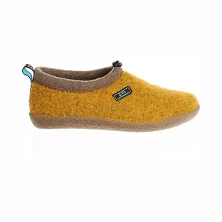 Q Fit Cato Gele Wollen Gesloten Dames Pantoffels - Geel - 39