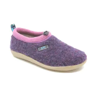 Q Fit Cato Paarse Wollen Gesloten Dames Pantoffels - Paars - 41