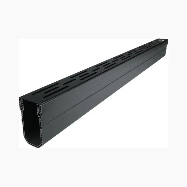 Wovar Entwässerungsrinnen Schmal Schwarz 1000 X 55 X 100 Mm - Pro Stück thumbnail