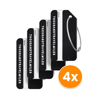 Thousandtravelmiles Bagagelabel – Kofferlabel – Aluminium Bagagelabel – Kofferlabel – Bagagelabels Voor Koffers – Luggage Tag – Naamlabels – 4 Stuks –