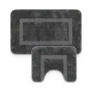 Loti Living Badmat Set Met Toiletmat Antislip – Douchemat – Badmat Badkamer – Vloermat – Badmat Set Wc Mat – Badmat Set Antislip - Grijs -