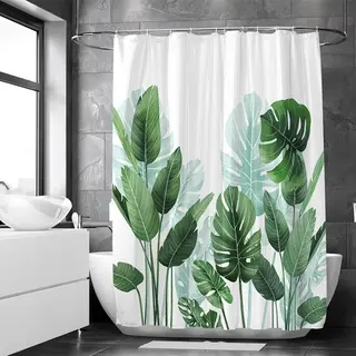 Loti Living Duschvorhang Anti-Schimmel - Strelitzia - Inklusive Ringe - Wasserdicht - Polyester - Duschvorhang 180x200 Cm