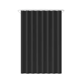 Loti Living Duschvorhang 120x200 Cm - Schimmel- Und Wasserbeständig - Polyestergewebe - Beschwerungsband - Inkl. Haken - Black