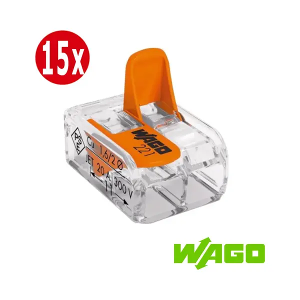 Wago Lasklem 2-voudig 221-412 (15 Stuks) - Tornitrex® thumbnail
