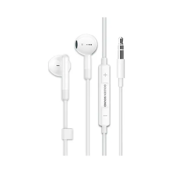 Golden Sound Wired Earbuds - Ohrhörer Mit Kabel Und Mikrofon - 3, 5 Mm Klinkenanschluss thumbnail