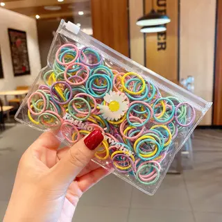 Gekleurde Haarelastiekjes - 100 Stuks - Lente Kleur - 20mm - 2mm Dik - Elastiek - Haar Accessoires - Kinderen - Peuter - Baby - Meisjes - Dames - Gift