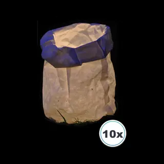 Volanterna® – 10x Lazy Candle Bags – Hoogte 16 Cm – Bodem 16x9 Cm – Lichtzakken – Brandvertragend Papier – Voor Feest, Tuin, Bedrukking,