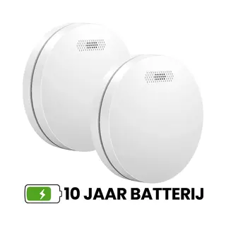 Aroha Safety Pro Rookmelder - 10 Jaar Batterij & Sensor - Extra Dun Design Rookmelder, Brandmelder - Multipack 2 Set