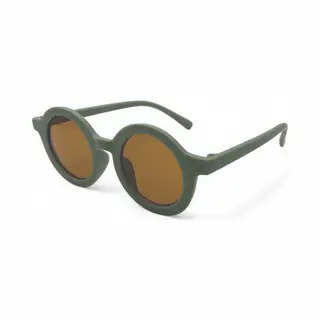 Loud And Clear® - Kinder Zonnebril - Baby Zonnebril - Peuter Zonnebril - Jongen - Meisje - Rond - Groen - Bruin