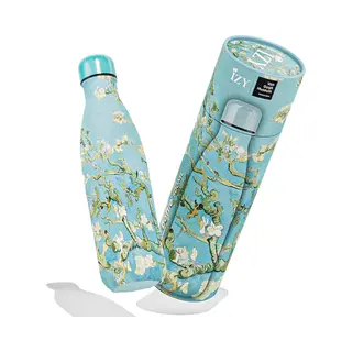 Izy Drinkfles - Van Gogh - Amandelbloesem - Inclusief Donatie - Waterfles - Thermosbeker - Rvs - 12 Uur Lang Warm - 500 Ml