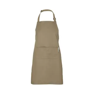 Chefs Fashion - Keukenschort Voor Dames En Heren - Unisex - Taupe Schort - 2 Zakken - Simpel Verstelbaar - In Meerdere Kleuren - 71 X 82 Cm