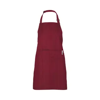Chefs Fashion - Keukenschort Voor Dames En Heren - Unisex - Bordeaux Met Witte Strepen - 2 Zakken - Simpel Verstelbaar - 71 X 82 Cm