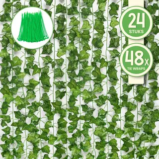 Zinly Klimop Slinger 24 Stuks 210cm Lang Zijde Kamer Decoratie Plant Voor Huis En Tuin Kunst Hangplant Bloemenslinger Klimop Kunstplanten Voor Binnen En